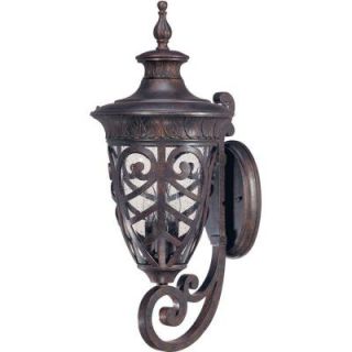 Glomar 3 Light Outdoor Dark Plum Bronze Arm up Large Wall Lantern with Seeded Glass Shade HD 2051