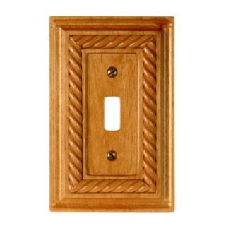 Amerelle Rope 1 Toggle Wall Plate   Light Oak 4011T