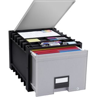 Plastic Archive Storage Box, Letter/ Legal, 24 Inch Drawer, Black