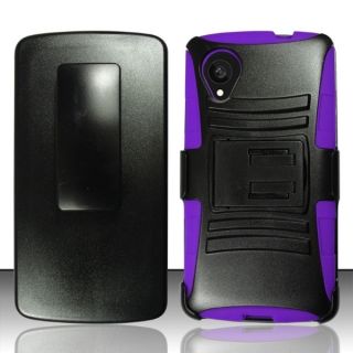 INSTEN Black/ Purple Advanced Armor Soft Silicone Hybrid Plastic Phone