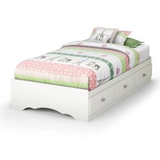 South Shore Furniture Tiara Collection Twin Storage Bed in Pure White 3650212