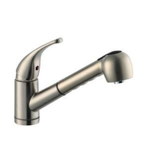 Design House Milano Single Handle Pull Out Sprayer Kitchen Faucet in Satin Nickel 545871