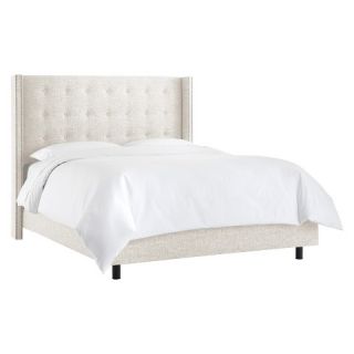 Skyline Nail Button Tufted Wingback Bed