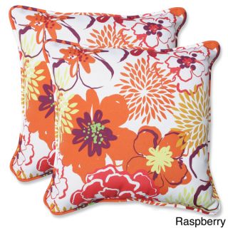 Pillow Perfect Floral Fantasy 18.5 inch Outdoor Throw Pillows (Set of