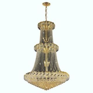 Worldwide Lighting Empire Collection 32 Light Crystal and Gold Chandelier W83036G42