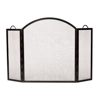 ACHLA Designs 52 in Graphite Iron 3 Panel Arched Fireplace Screen