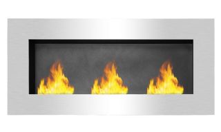 Moda Flame Hudson Recessed Wall Mounted Ethanol Fireplace   Fireplaces