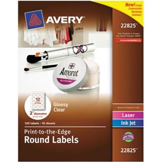 Avery Round Easy Peel Labels, 2" Diameter, Clear, 120 Pack