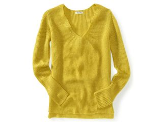 Aeropostale Womens Shimmer V neck Pullover Knit Sweater 167 M