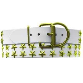 Platinum Pets 29 in. White Genuine Leather Dog Collar in Lime Stars WLC29INCLMSTR