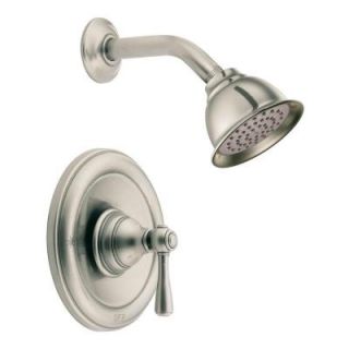 MOEN Kingsley 1 Handle Posi Temp Shower Faucet with Moenflo XL Eco Performance in Antique Nickel (Valve Not Included) T2112EPAN