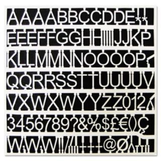 Bi Silque Visual Communication CAR1002 White Plastic Set Of Letters, Numbers & Symbols, Uppercase, 3/4" Dia.