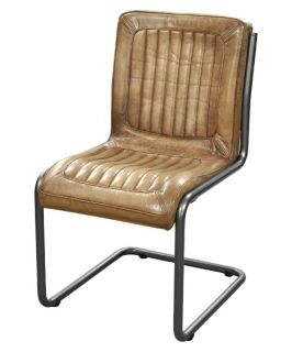 Moe's Home Collection Carl Leather Dining Side Chair   Dining Chairs