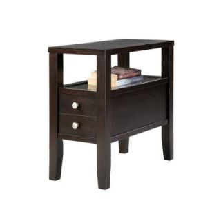 ORE International 24 in. Traditional Dark Espresso Side/End Table with 2 Drawers 7708
