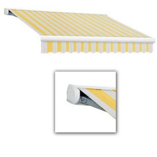 AWNTECH 12 ft. Key West Full Cassette Manual Retractable Awning (120 in. Projection) in Yellow/Gray/Terra KWM12 365 LYG