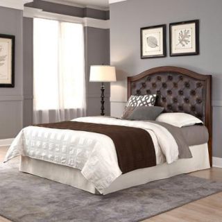 Duet Queen/Full Tufted Diamond Camelback Headboard Brown Leather