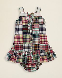 Ralph Lauren Childrenswear Infant Girls' Madras Patchwork Dress   Sizes 9 24 Months