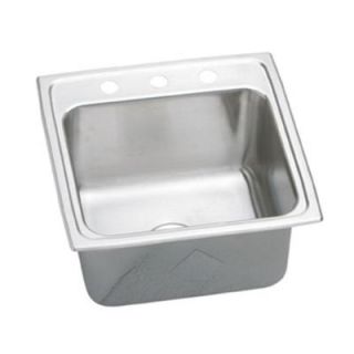 Elkay Gourmet Undermount Stainless Steel 19.5 in. 3 Hole Single Bowl Kitchen Sink with Perfect Drain DLR191910PD1