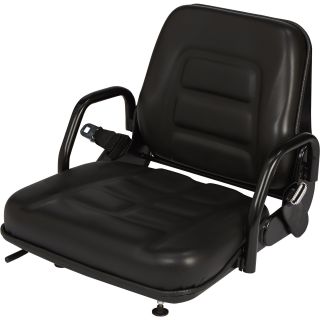 Concentric Universal Fold-Down Fork Lift Seat — Black, Model# 355102BK03  Forklift   Material Handling Seats