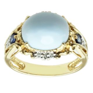 Michael Valitutti 14k Yellow Gold Blue Opal, Blue Sapphire and Diamond