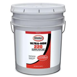 Glidden Professional 5 gal. Ultra Hide 220 White Tint Base Flat Interior Paint GP2 2110 05