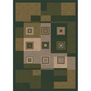 Milliken Bloques Rectangular Green Geometric Tufted Area Rug (Common 8 ft x 10 ft; Actual 7.66 ft x 10.75 ft)