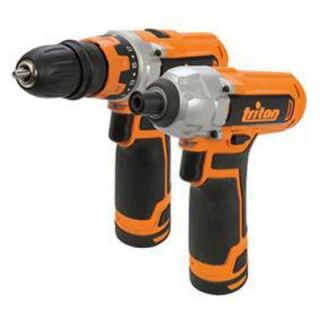 Triton 12 Volt Lithium Ion Cordless Drill Driver and Impact Driver Combo Kit Twin Pack T12TP