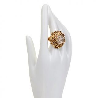 Larisa Barrera "Garden of Delights" Crystal Goldtone Flower Ring   7880341