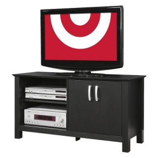 Wood TV Stand with Open Shelf Stand   Black (44)