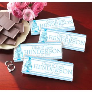 Personalized Wedding Cake Design Candy Bar Wrappers, Set of 30