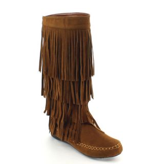 Yoki Womens Mudd 55 Fringe Knee high Boots   Shopping