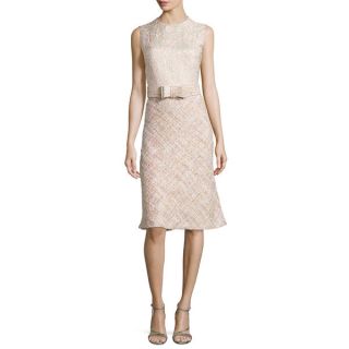 Badgley Mischka Pink Tweed Brocade Dress   18629162  