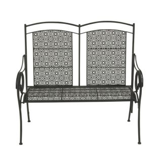 44 inch Great Outdoors Black Rustic Tin All weather Bench   17347119