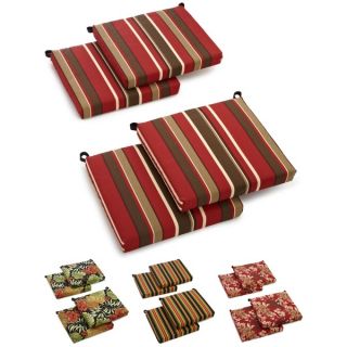All Weather UV Resistant Outdoor Polyester Chair Cushions (Set of Four
