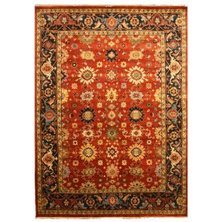 Hand knotted Rust Wool Super Mahal Rug (12 x 18)