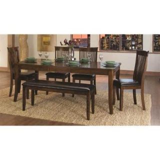 6 Pc Dining Table Set in Warm Cherry Finish