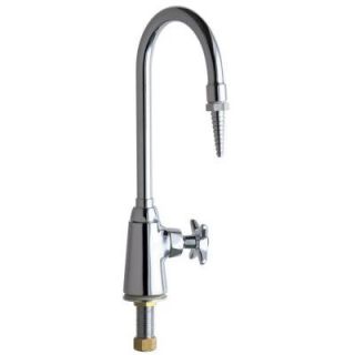 Chicago Faucets Single Hole 1 Handle Mid Arc Laboratory Faucet in Chrome with 5 1/4 in. Rigid/Swing Gooseneck Spout 927 CP