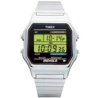 Timex Men's Classic Digital Watch, Silver Tone Stainless Steel Expansion Band
