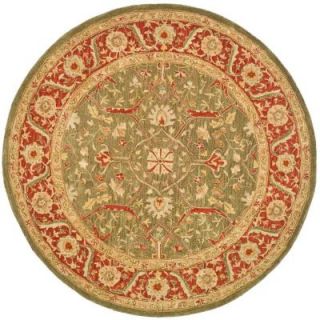 Safavieh Anatolia Green/Red 4 ft. x 4 ft. Round Area Rug AN523A 4R