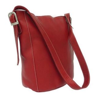 Womens Piel Leather Bucket Bag 9707 Red Leather   16586849