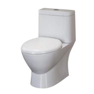 Fresca Serena 1 piece Dual Flush Elongated Toilet in White FTL2346