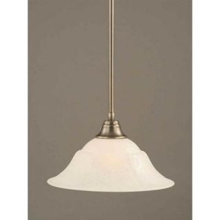 Stem Pendant in Brushed Nickel 16 in. White Marble Glass Shade