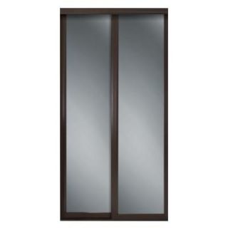 Contractors Wardrobe 48 in. x 81 in. Serenity Mirror Espresso Wood Framed Interior Sliding Door SER MCL4881ES2R