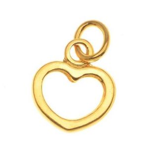 Gold Plated Open Heart Charms 9.5x8.5mm (6 Pieces)