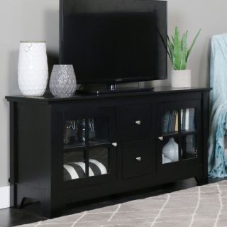 52 inch Black Solid Wood TV Stand   Shopping   Great Deals