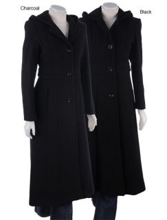 Anne Klein Long Hooded Wool Coat  ™ Shopping