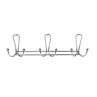 Chrome Quazar 20 3/4 in. L Decorative 9 Hook Wall Mount Rack 82770