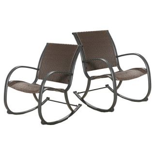 Christopher Knight Home Gracies Set of 2 Wicker Patio Rocking Chair
