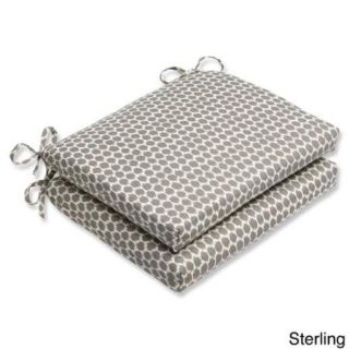 Pillow Perfect Seeing Spots Squared Corners Outdoor Seat Cushions (Set of 2) Sterling