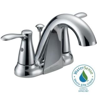 Glacier Bay Gable 4 in. Centerset 2 Handle Mid Arc Bathroom Faucet in Chrome with Pop Up Assembly F51A1074CP
